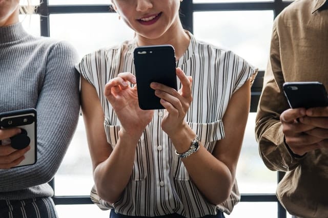 Woman using a smartphone